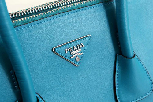 2014 Prada Glace Calf Leather Tote Bag BN2619 lightblue